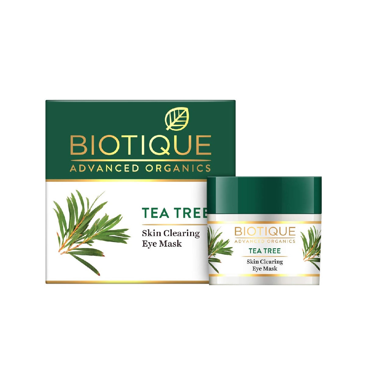 Biotique Tea Tree Skin Clearing Eye Mask, Green, 15 g