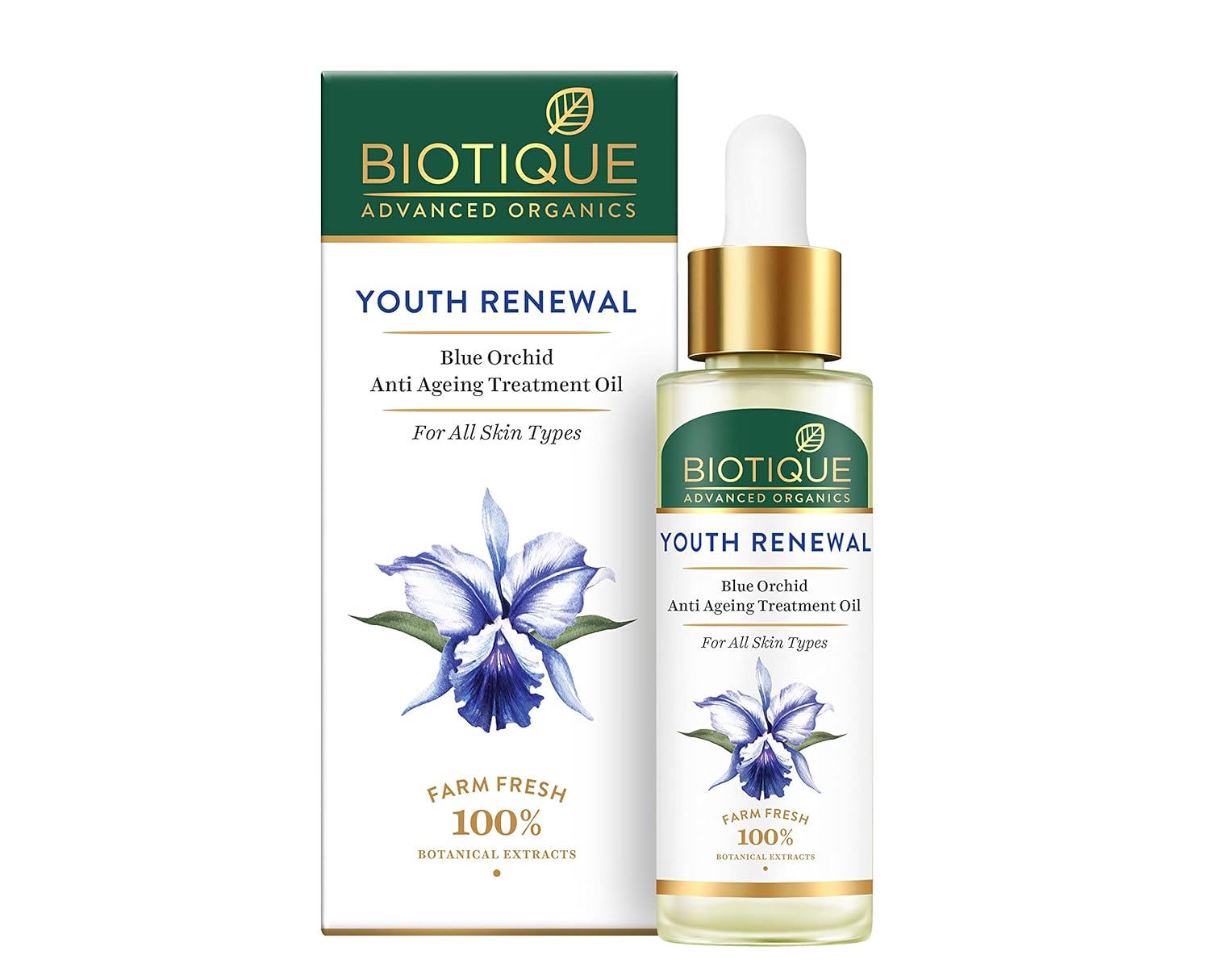 Biotique Advanced Organics Youth Renewal Blue Orchid Anti Ageing Treatment Oil - 30 ml