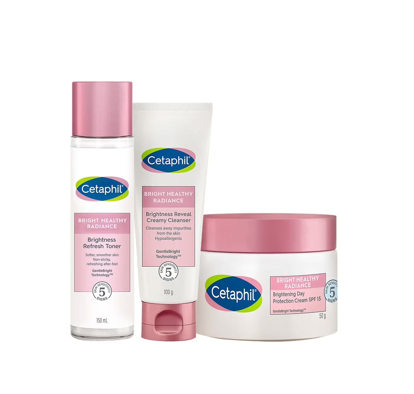 Cetaphil Bright Healthy Radiance Day Care Regime - Combo 150ml + 100gm + 50gm