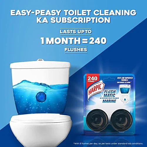 Harpic Flush Matic In-Cistern Toilet Cleaner Block - Marine, 100 g
