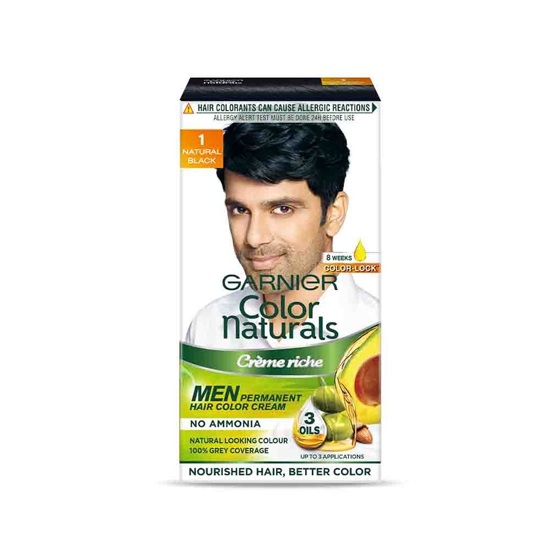 Garnier Color Naturals Creme Riche Men Hair Color - Shade 1 Natural Black - 30ml + 30gm