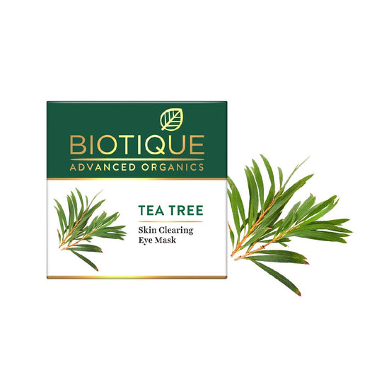Biotique Tea Tree Skin Clearing Eye Mask, Green, 15 g