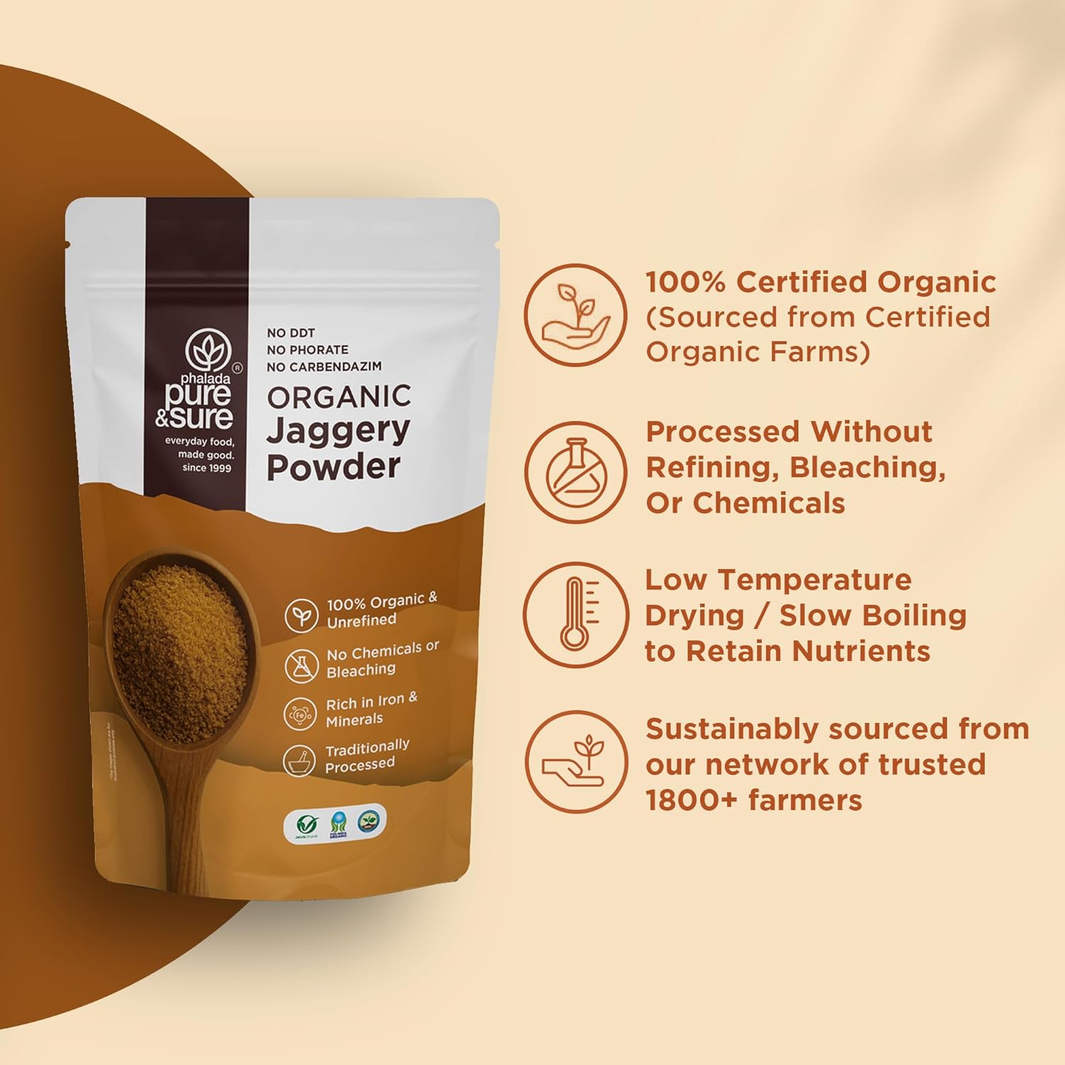 Pure & Sure Organic Jaggery Powder - 500 gm