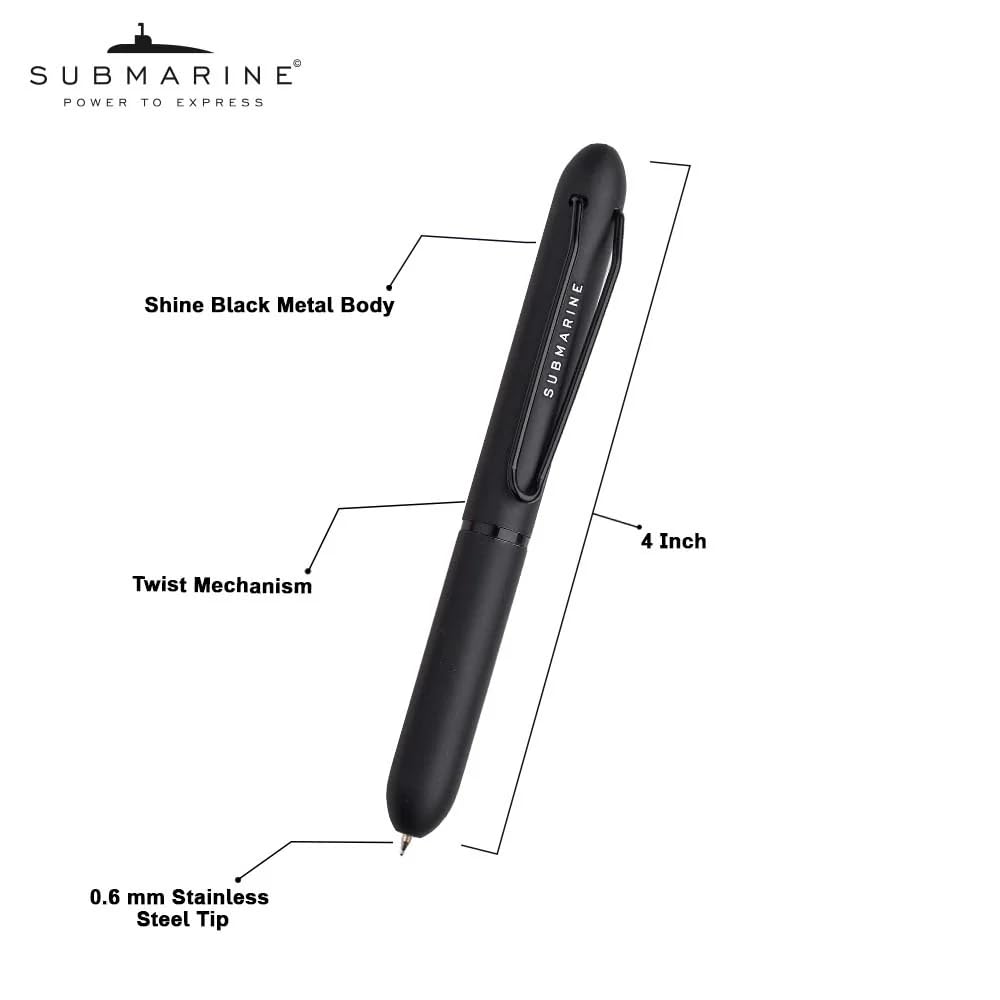 Submarine 834 Bullet Mini Ball Pen 5 Colour Set