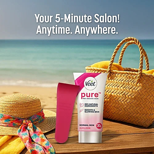 Veet Pure Hair Removal Cream - Normal Skin, For Women, 30 g
