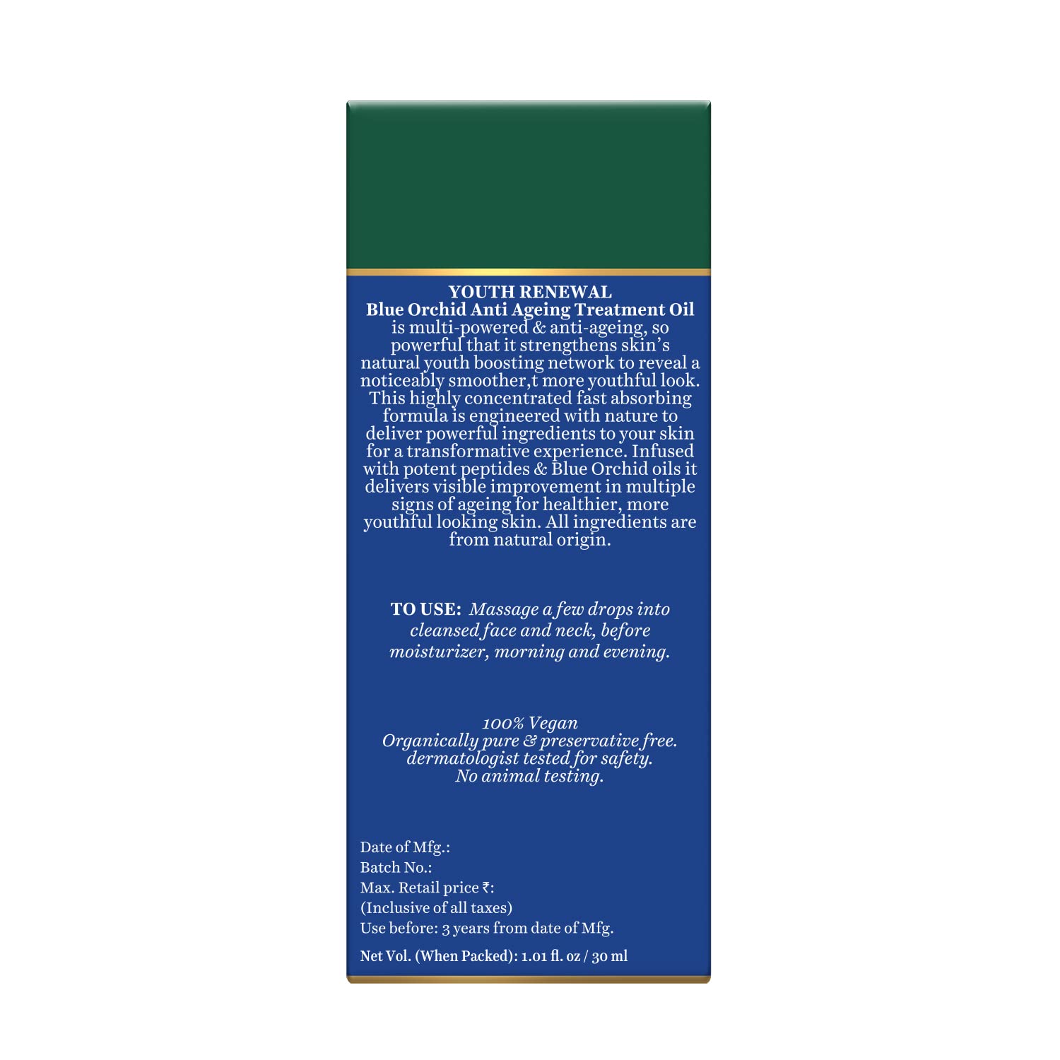 Biotique Advanced Organics Youth Renewal Blue Orchid Anti Ageing Treatment Oil - 30 ml