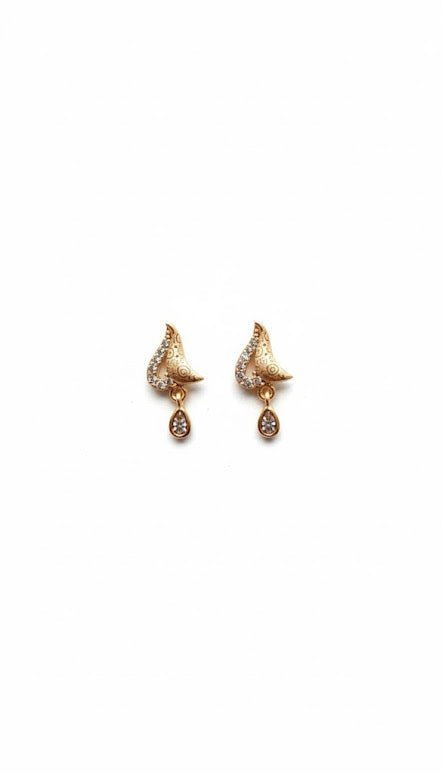 Golden Filigree & Crystal Teardrop Earrings