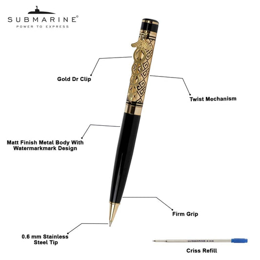 Submarine 1026 Doctor Clip Premium Design Roller Pen & Ball Pen Combo