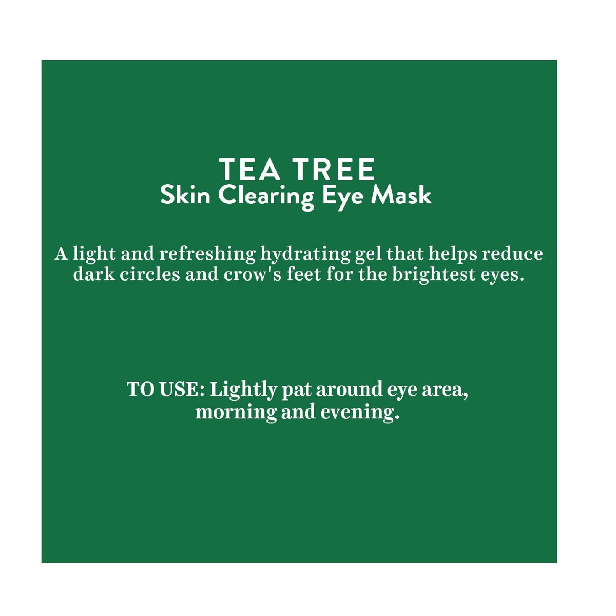 Biotique Tea Tree Skin Clearing Eye Mask, Green, 15 g