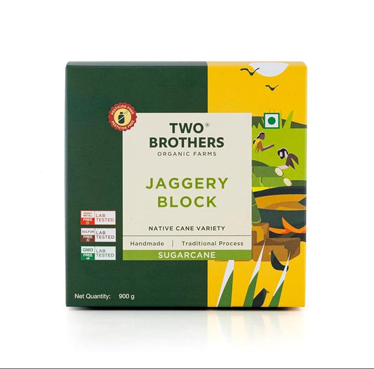 Two Brothers Organic Farms Sugarcane Jaggery | 900 Gm