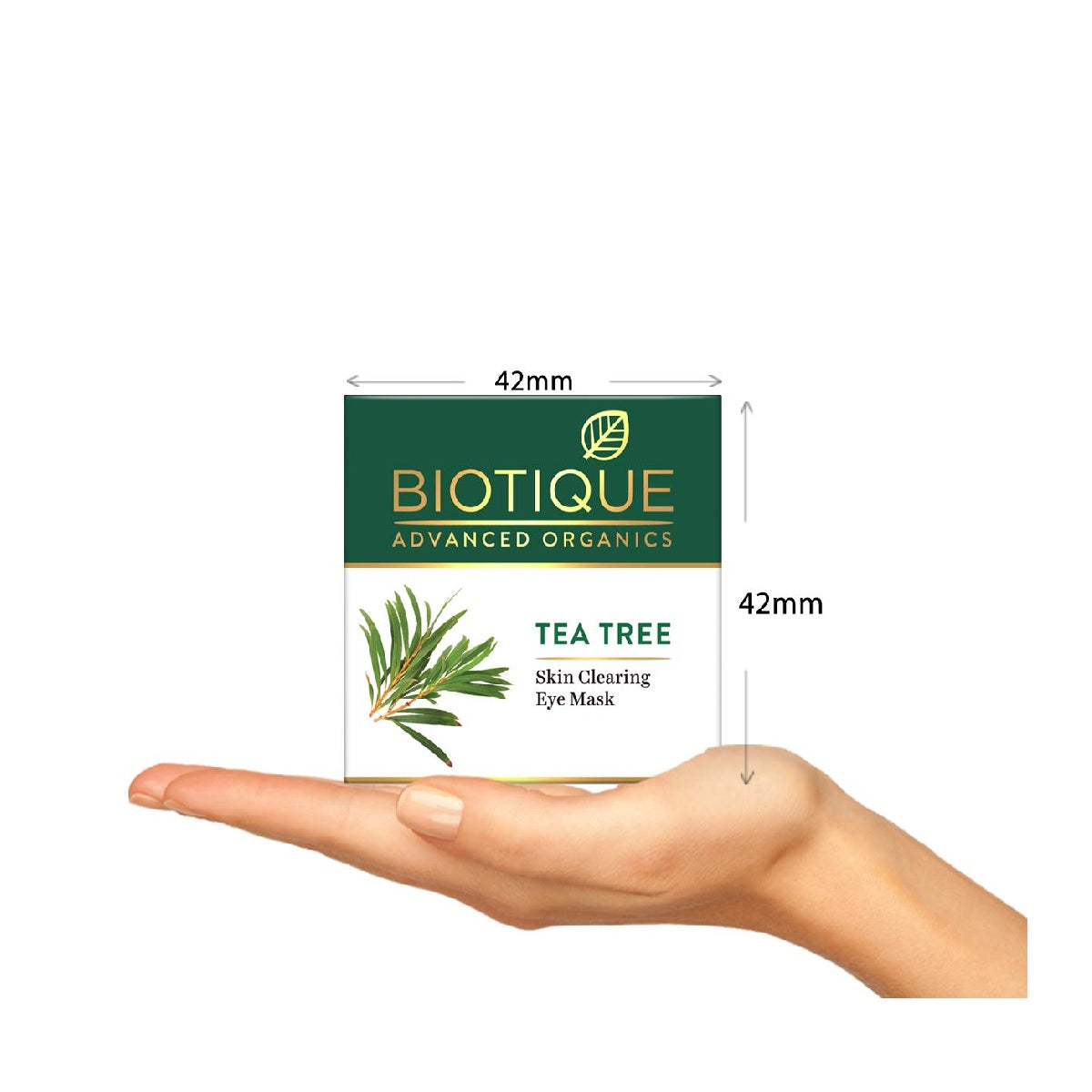 Biotique Tea Tree Skin Clearing Eye Mask, Green, 15 g