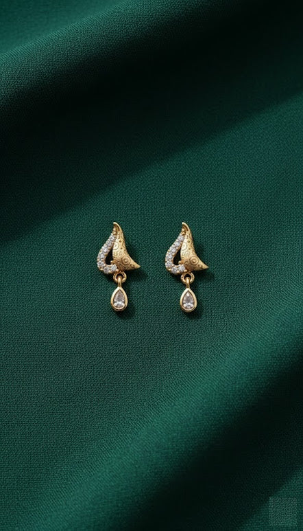 Golden Filigree & Crystal Teardrop Earrings