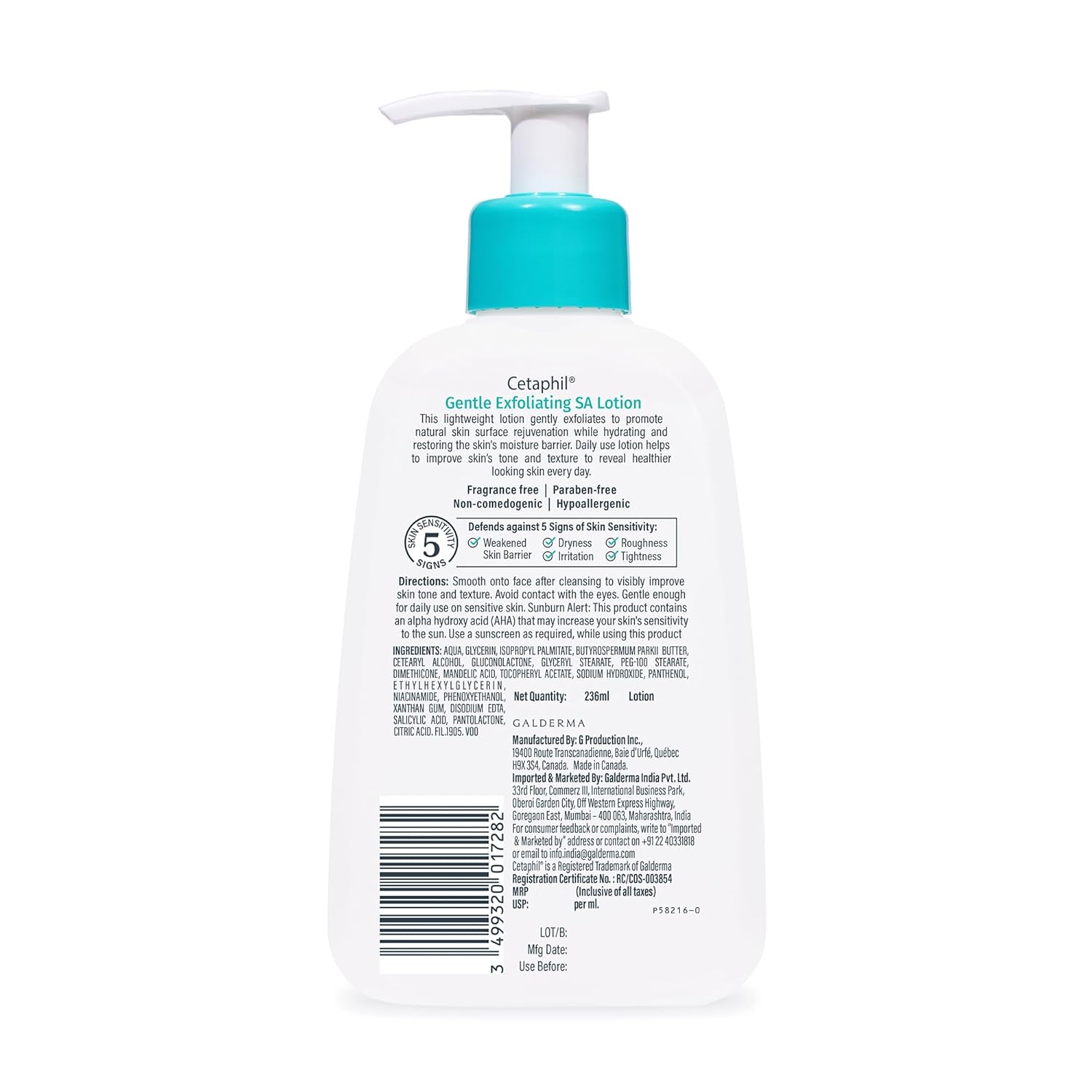 Cetaphil Gentle Daily Exfoliating Lotion With Salicylic Acid For Oily Acne Prone Skin - 236 ml