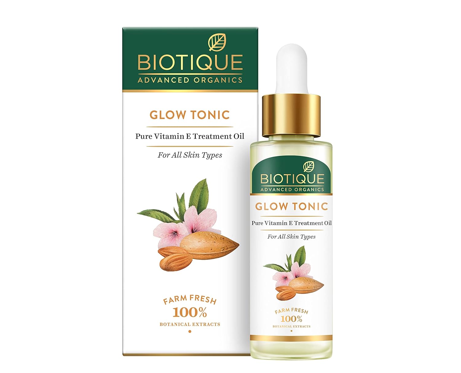 Biotique Advanced Organics Glow Tonic Pure Vitamin E Treatment Oil - 30 ml