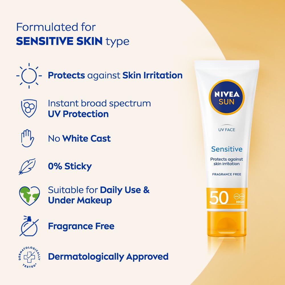 Nivea Sun Sensitive Skin Spf 50 Sunscreen - 50 ml