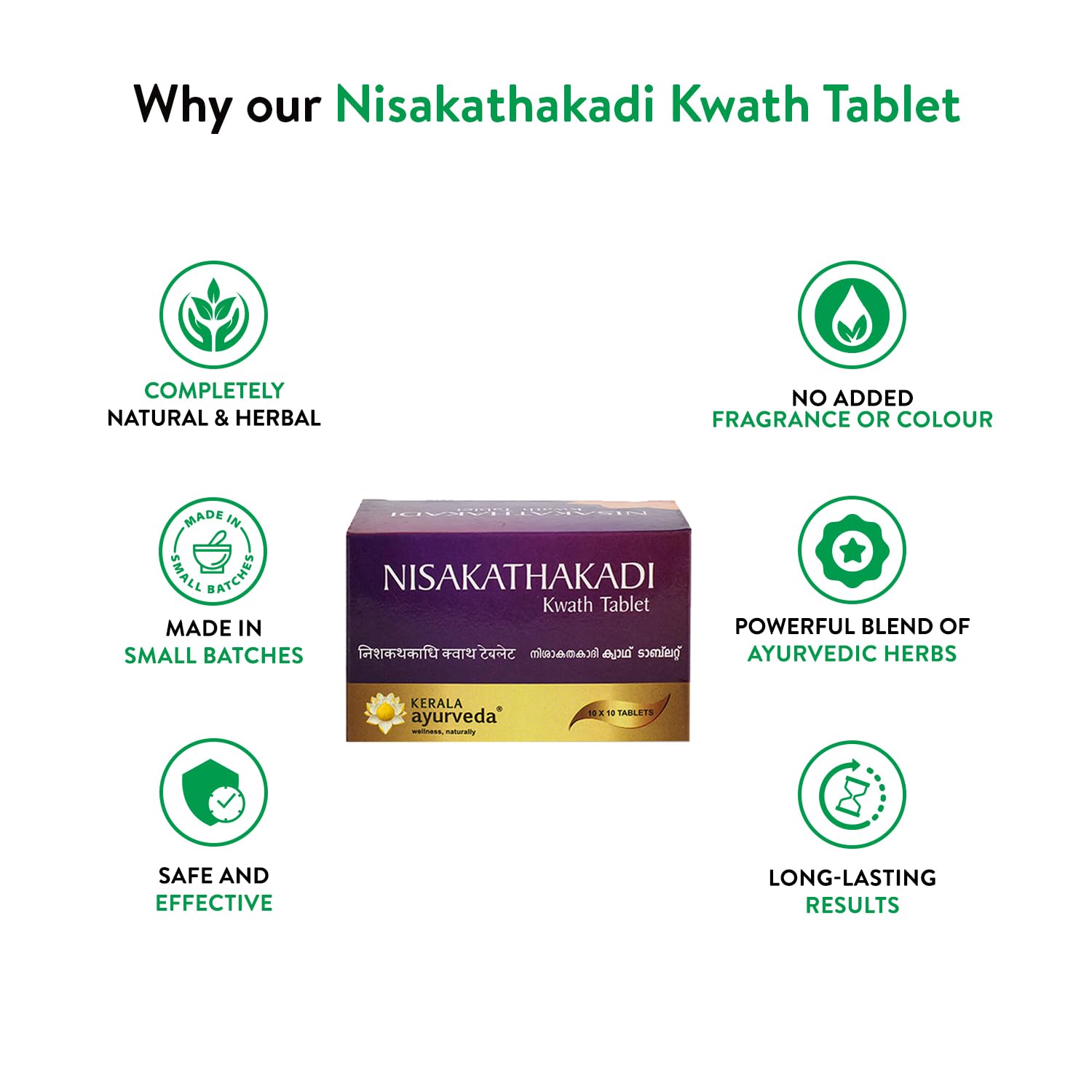 Kerala Ayurveda Nisakathakadi Kwath Tablet - 100 tab