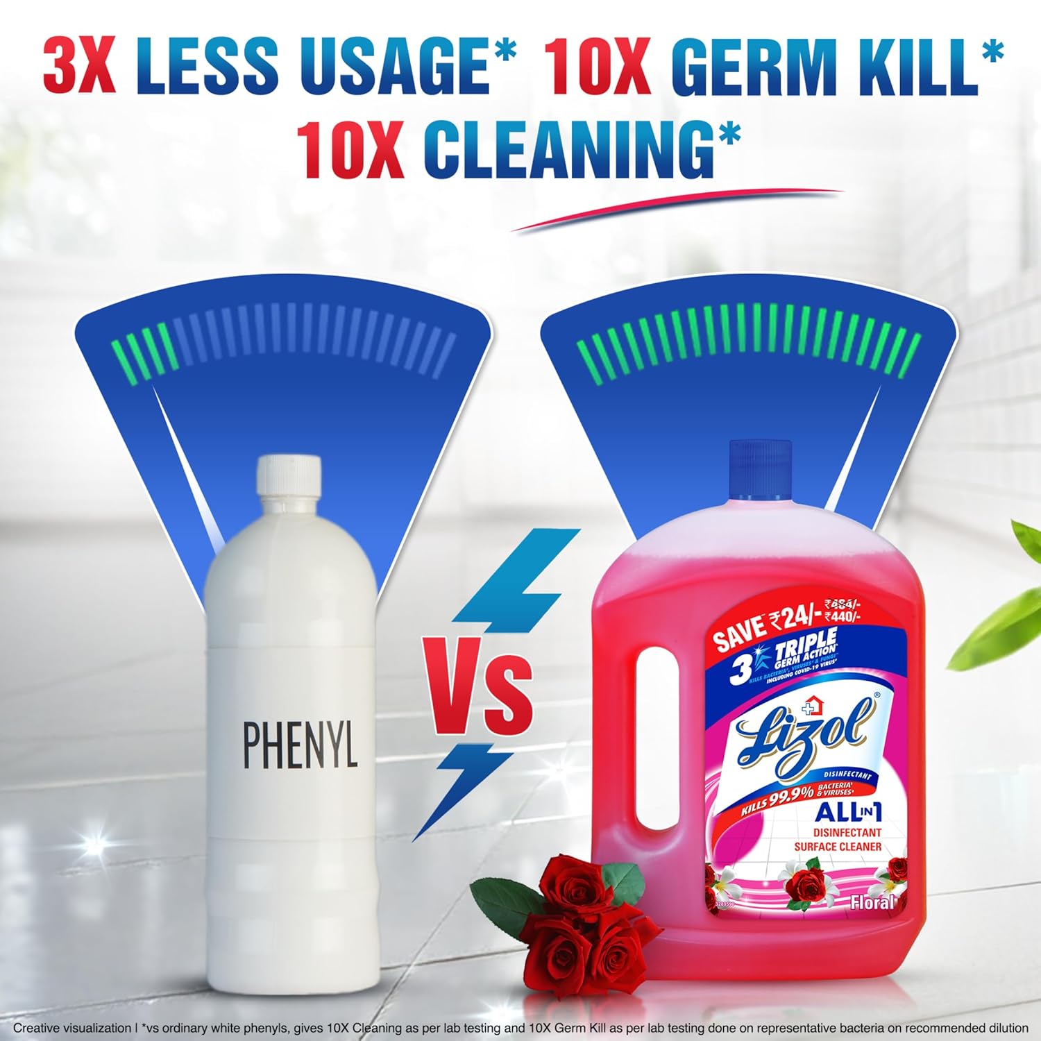 Lizol Disinfectant Surface & Floor Cleaner Liquid, Floral - 2 Litre