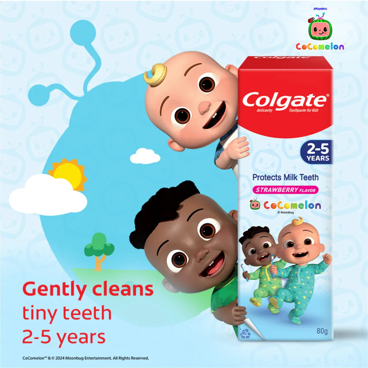 Colgate Kids Cocomelon Tooth paste for 2-5 Years (Strawberry), Cavity Protection Toothpaste (80 g)