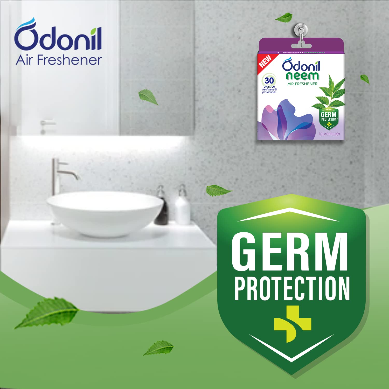 Odonil Bathroom Air Freshener Neem Mixed Fragrances Blocks 192g (48g, Pack of 4)