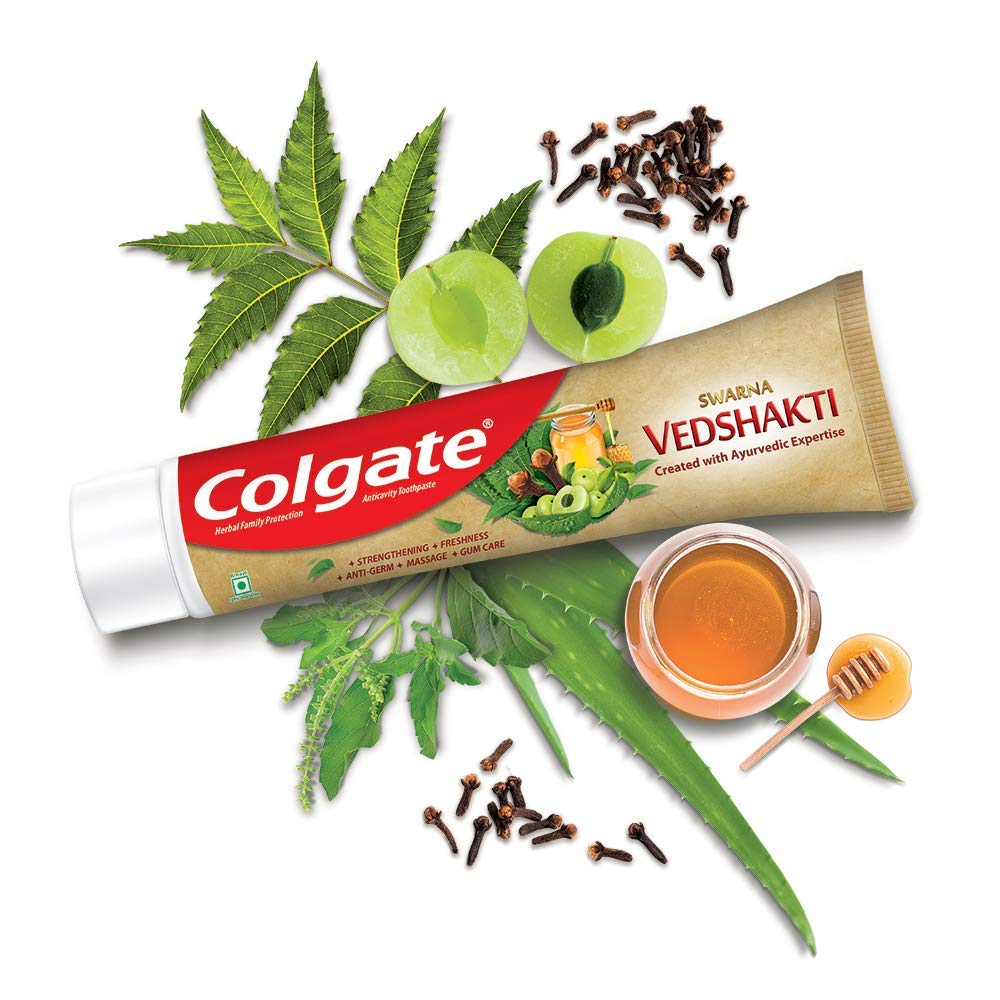 Colgate Swarna Vedshakti Toothpaste - 300Gm - Massage, Freshness, Strengthening