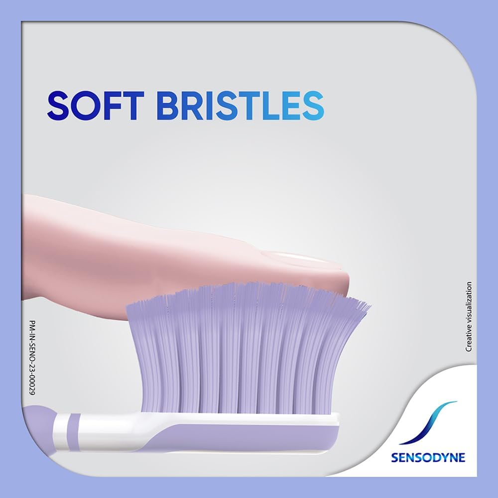 Sensodyne Adult Multicare Manual Toothbrush - Flexible Neck For Soft & Gentle Cleaning - Multipack (2+1)