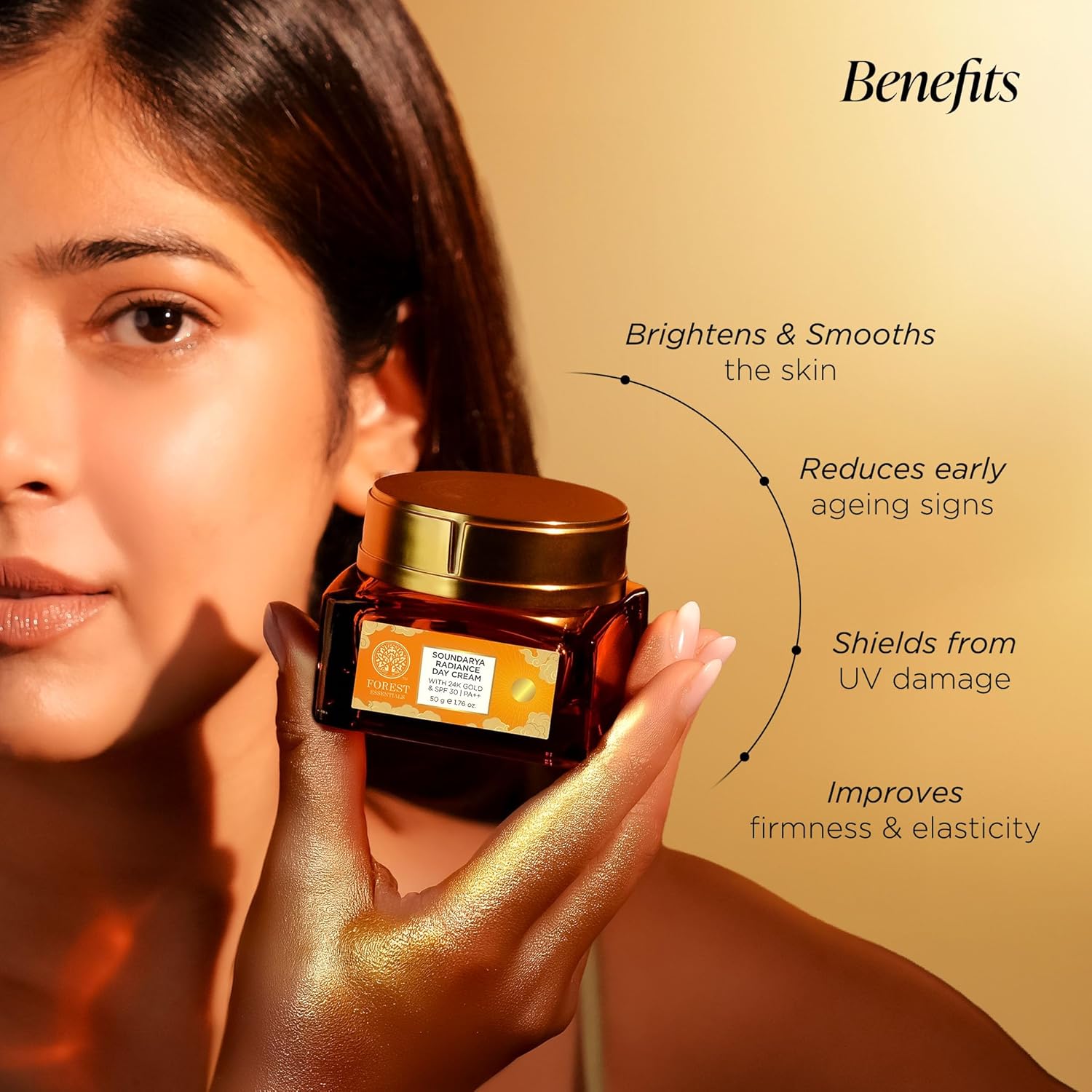 Forest Essentials Soundarya Radiance Cream With 24K Gold & SPF30 - 15 gm
