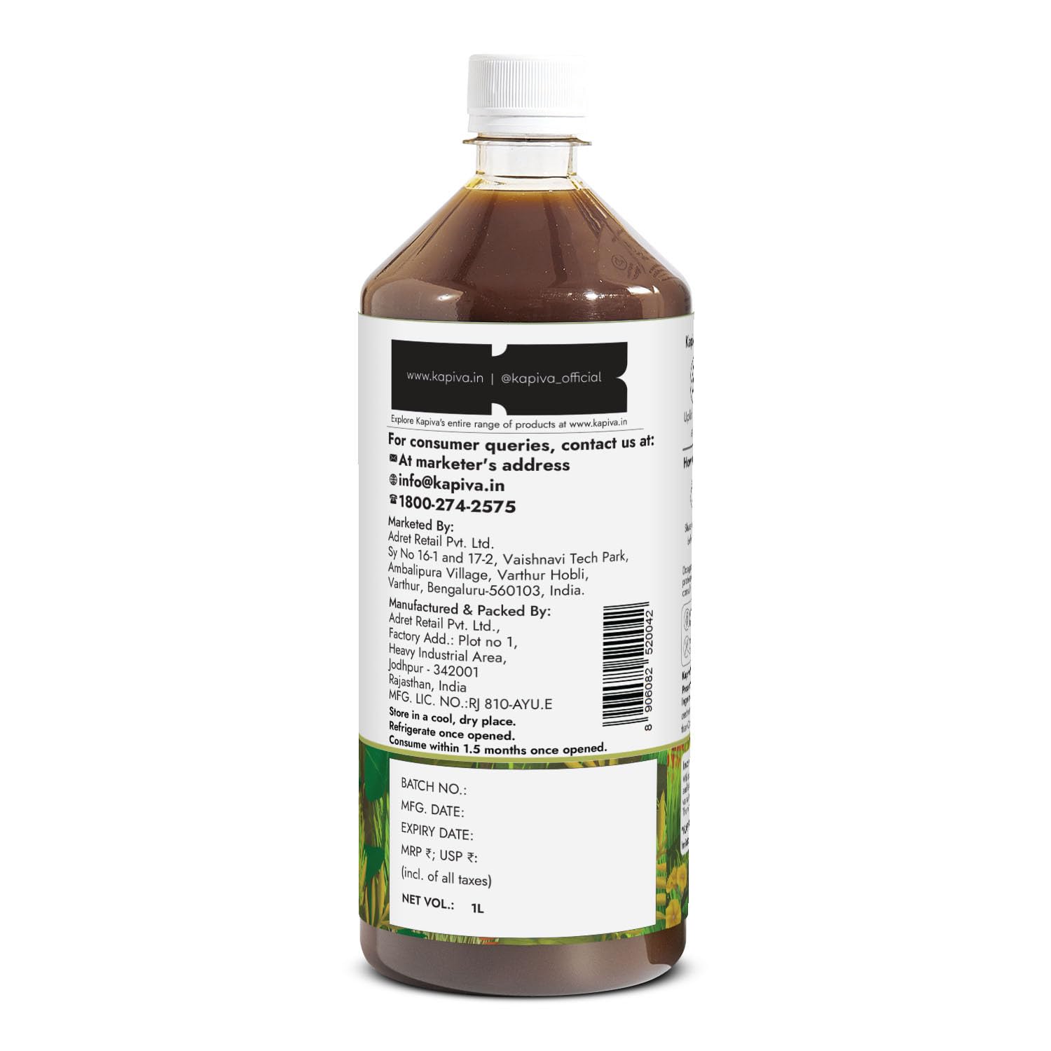 Kapiva Ayurveda Wheatgrass Juice - 1L