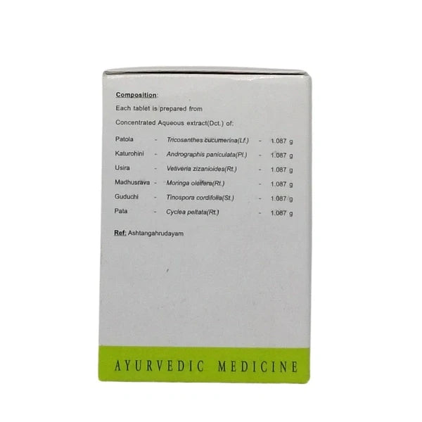 AVN AYURVEDA PATOLAKATUROHINYADI KASHAYAM TABLETS – 120 NOS For jaundice, psoriasis, allergic dermatitis