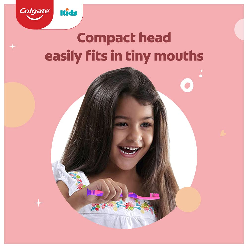 Colgate Kids Barbie Toothbrush, Extra Soft with Tongue Cleaner (Pack of 3) Kid Manual Multicolor