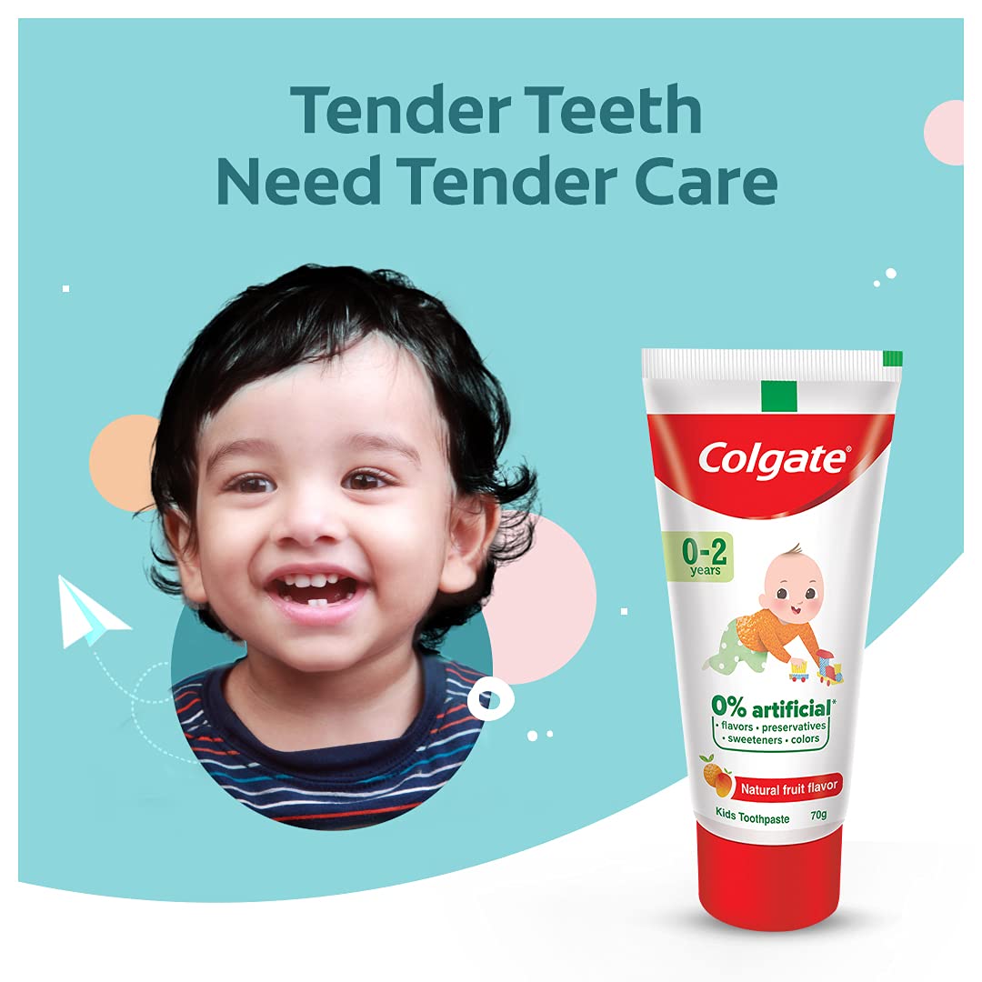 Colgate Toothpaste for Kids (0-2 years), Natural Fruit Flavour, 70gm