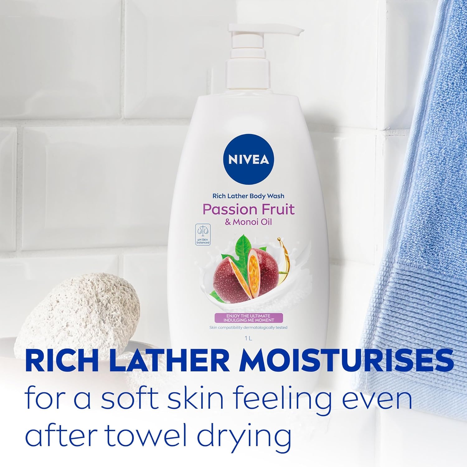 Nivea Passion Fruit & Monoi Oil Shower Gel - 1 L