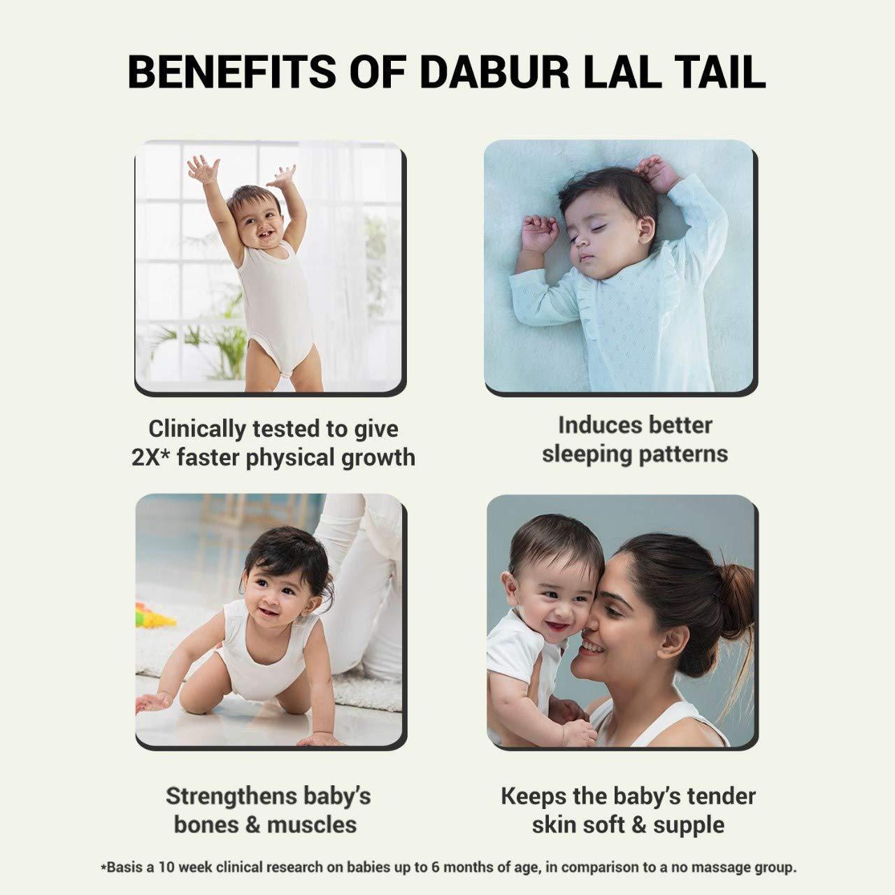 Dabur Lal Tail - Ayurvedic Baby Massage Oil For Baby's Bone, Muscle & Skin Health - 100 ml