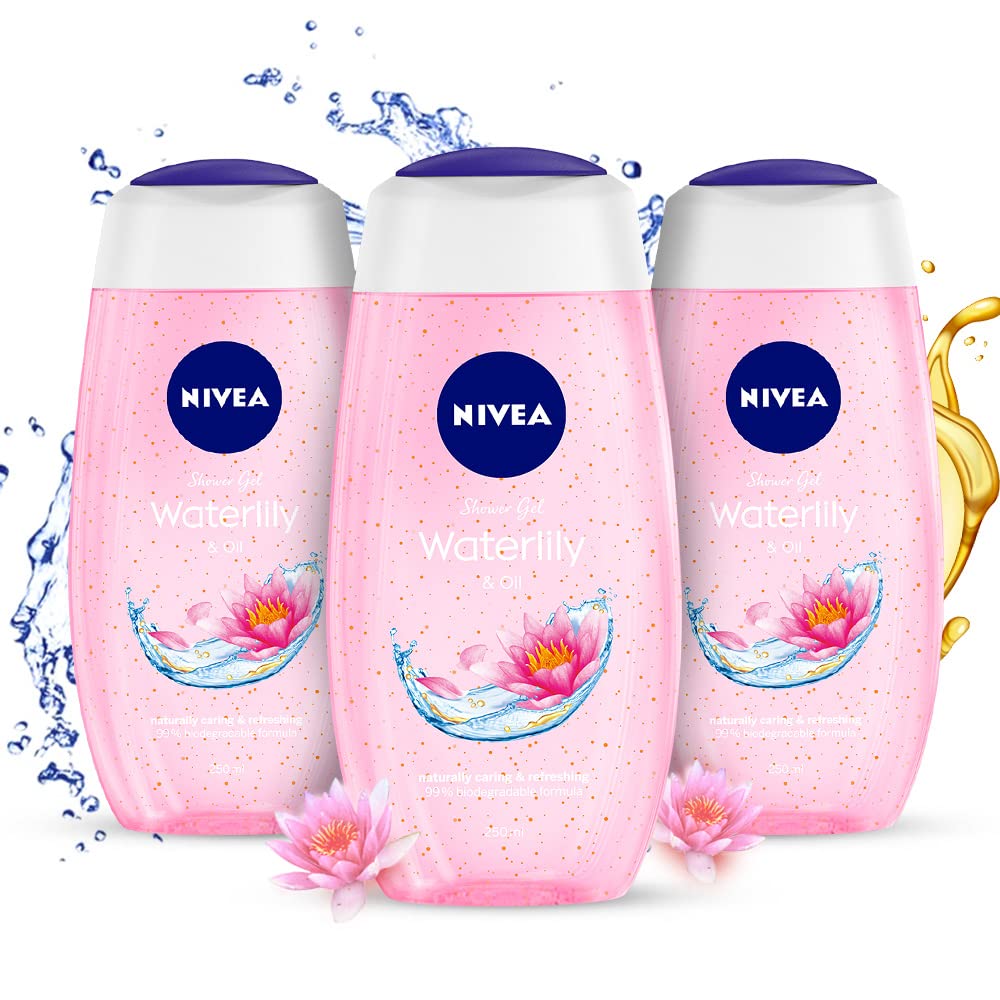 Nivea Shower Gel - Waterlily And Oil Shower Gel - Pack of 3 - 250 ml