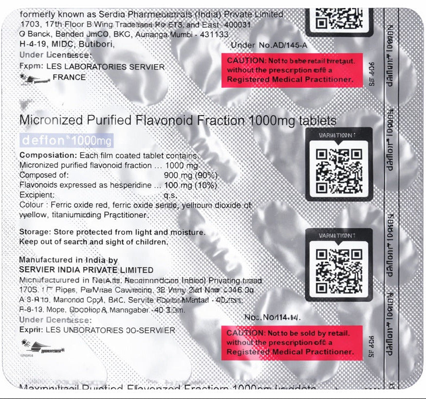 Servier DafLon 1000mg Tablet