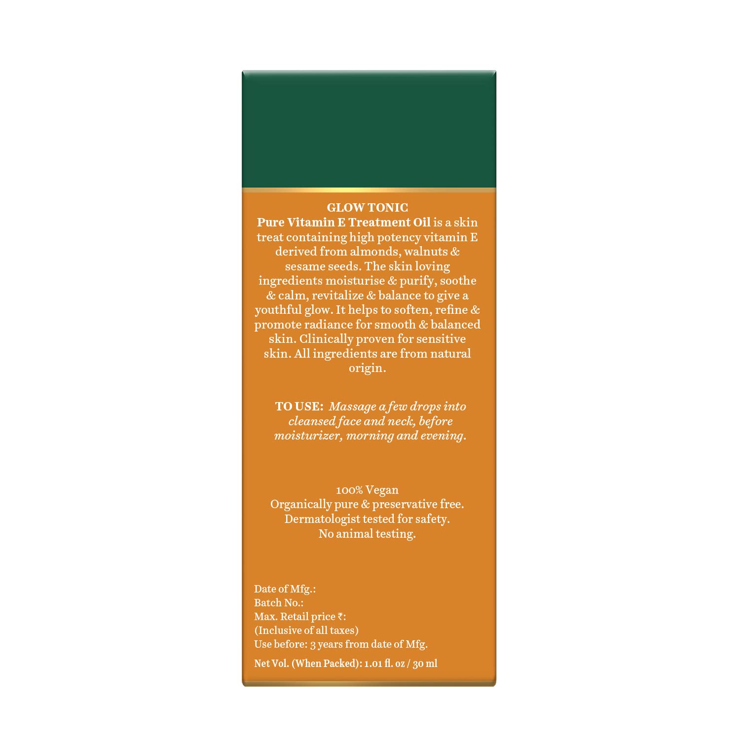 Biotique Advanced Organics Glow Tonic Pure Vitamin E Treatment Oil - 30 ml