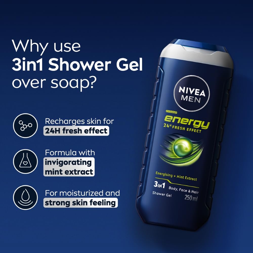 Nivea Men Energy Shower Gel With Mint Extracts - 250 ml