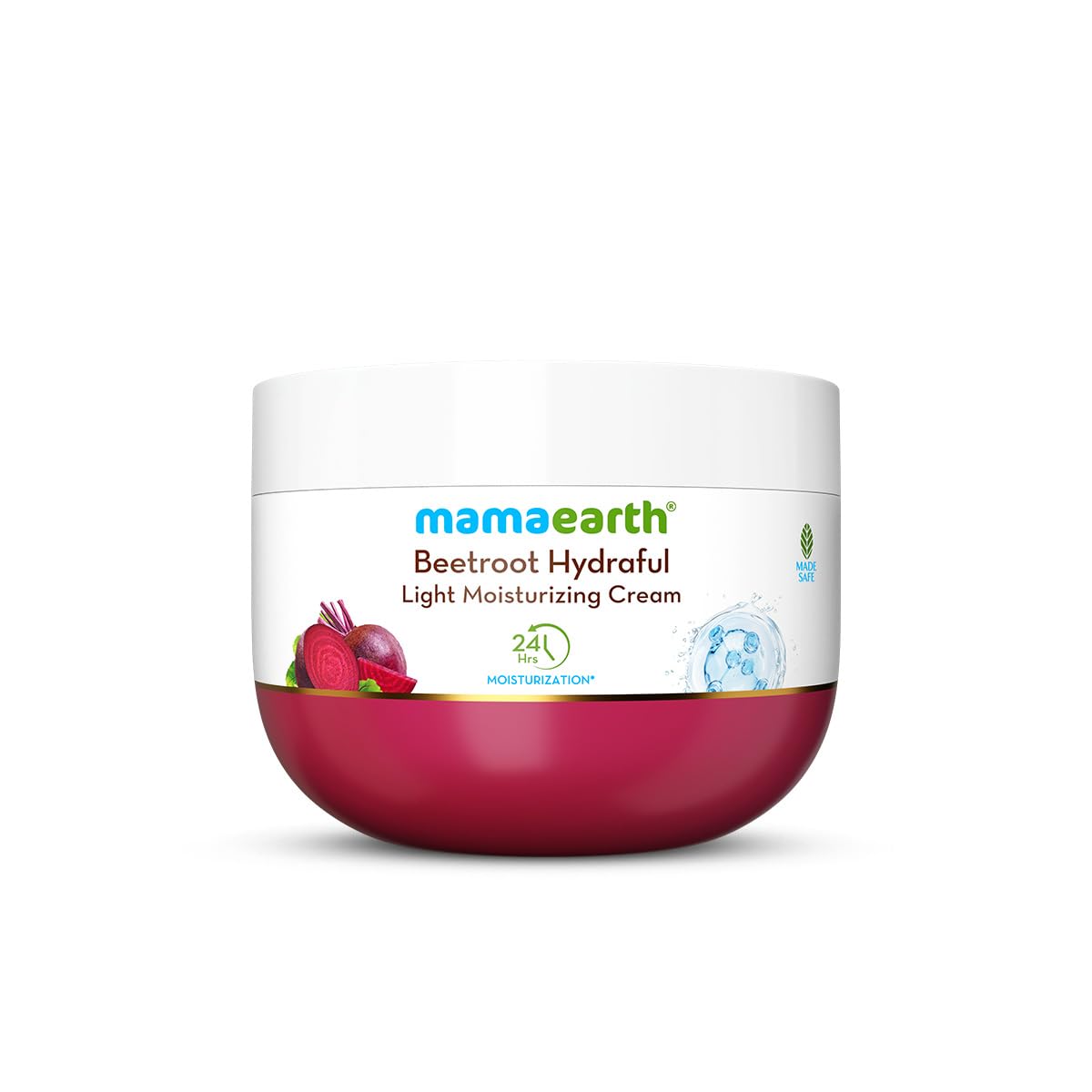 Mamaearth Beetroot Hydraful Light Moisturizing Cream with Beetroot & Hyaluronic Acid For Hydrated Pink Glow - 200 gm