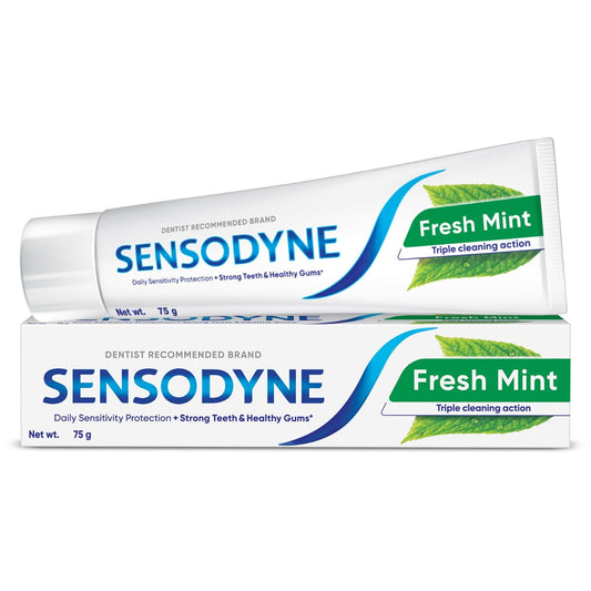 Sensodyne Toothpaste Fresh Mint | Daily Sensitivity Relief Tooth Paste Pack of 1 - 75gm | Dentist Recommended |
