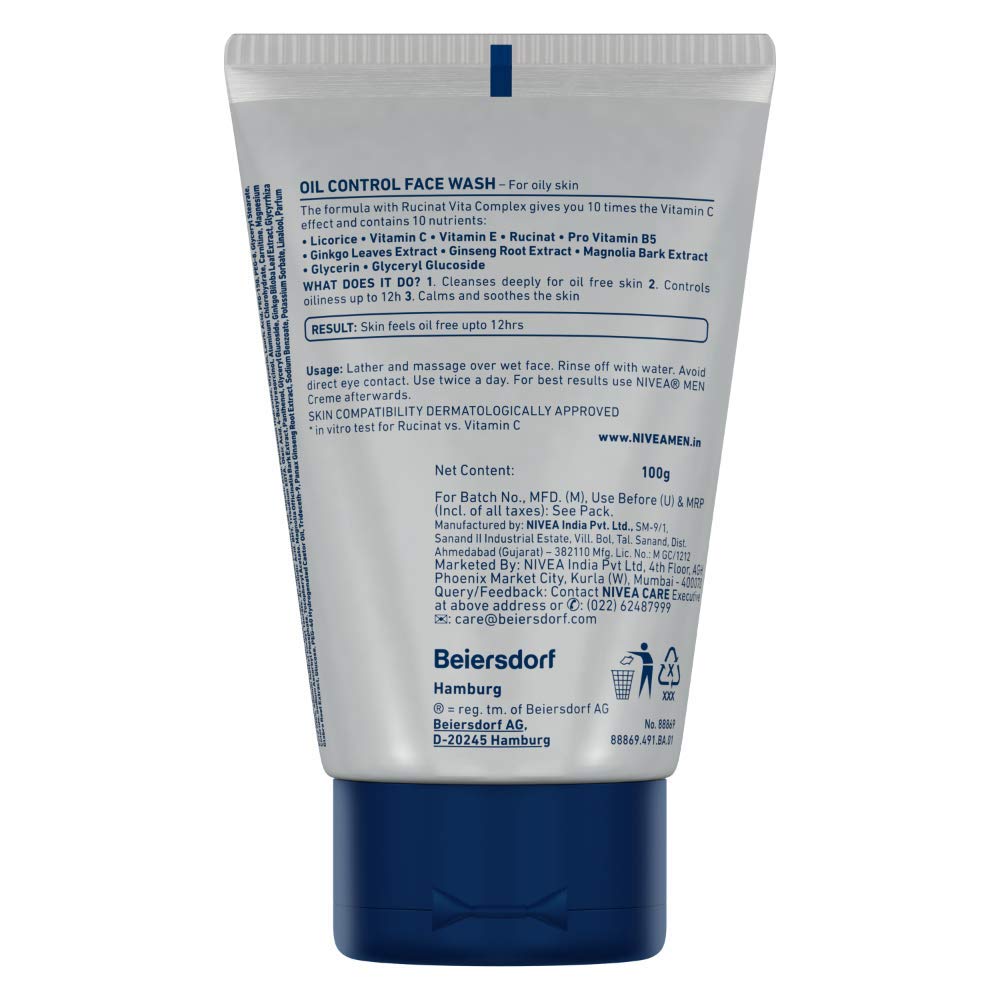 Nivea Oil Control Face Wash, 100ml Pack of 3