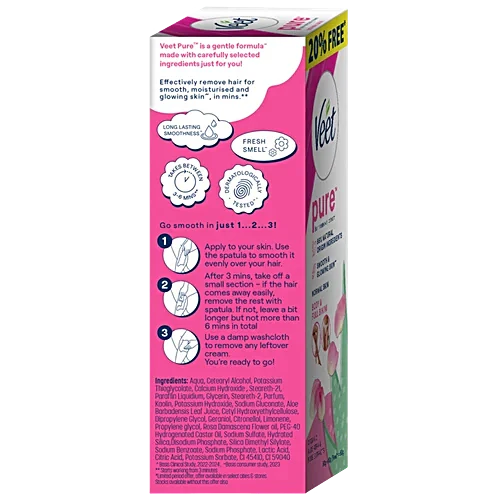 Veet Pure Hair Removal Cream - Normal Skin, For Women, 50 g
