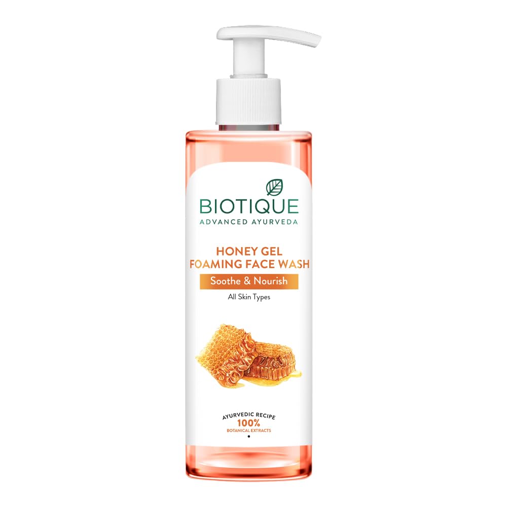 Biotique Honey Gel Soothe & Nourish Foaming Face wash | Soap Free Formula | 200ml