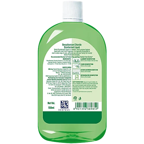 Dettol Lime Fresh Disinfectant Liquid, 550 ml