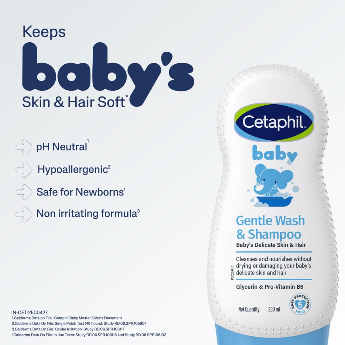 Cetaphil Baby Gentle Wash & Shampoo With Glycerin & Panthenol - 230 ml