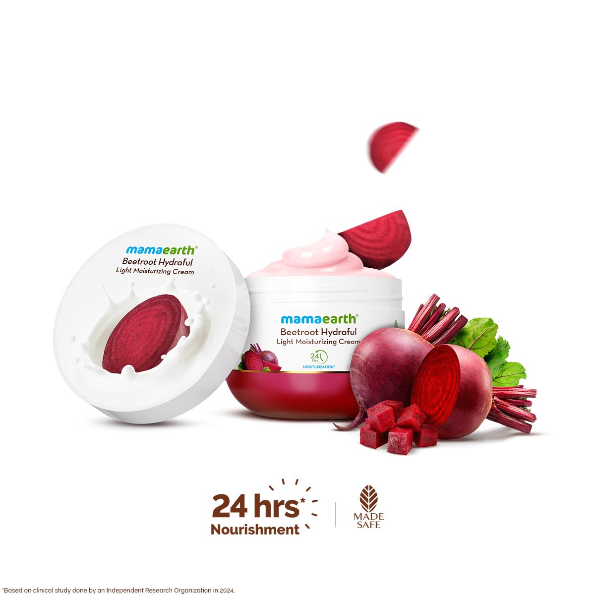Mamaearth Beetroot Hydraful Light Moisturizing Cream with Beetroot & Hyaluronic Acid For Hydrated Pink Glow - 200 gm