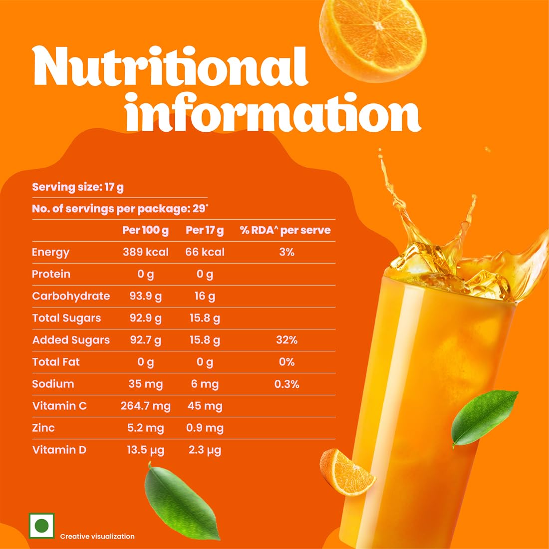 Tang Orange Instant Drink Mix, 500 g
