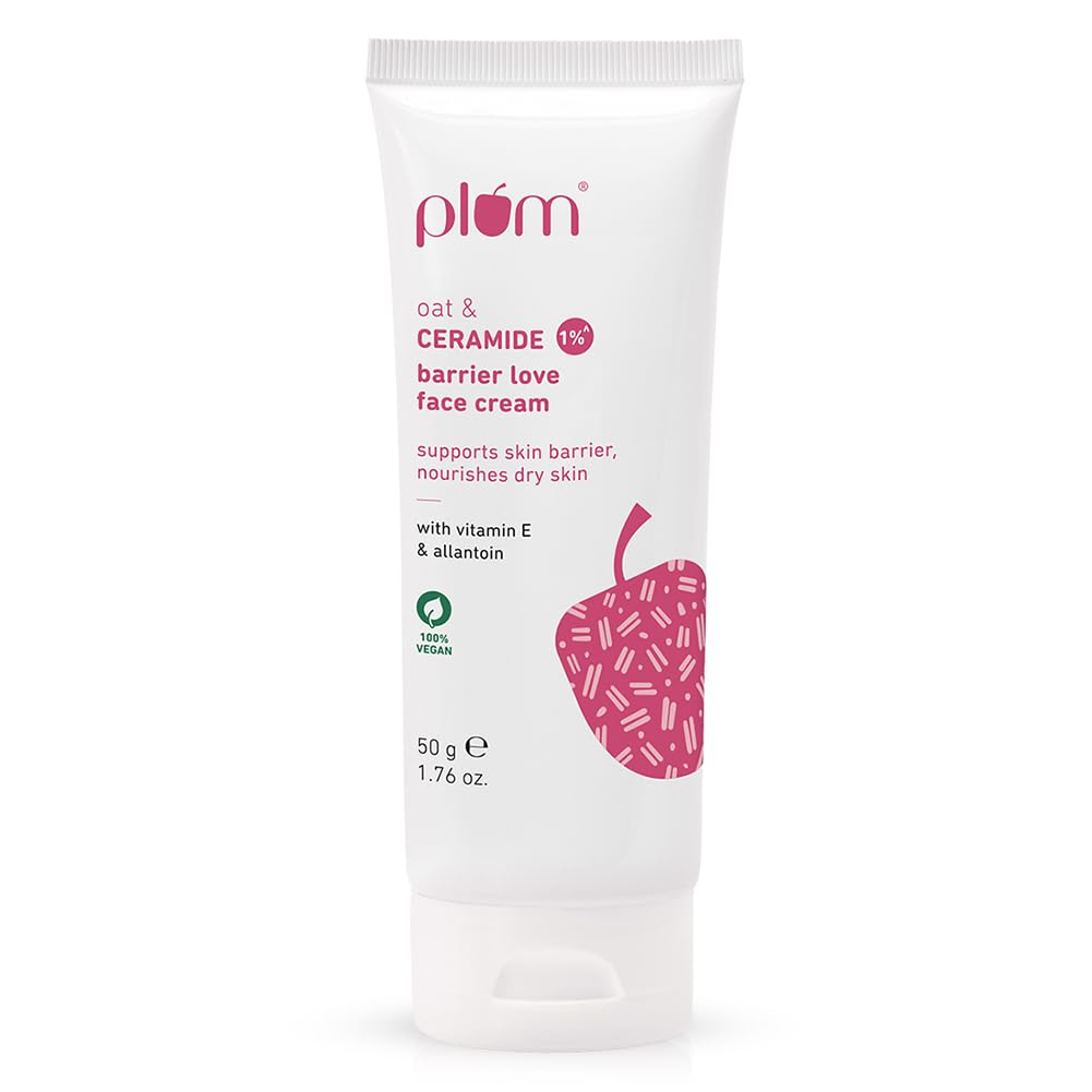 Plum 1% Ceramide Face Cream With Oat, Strengthens Skin Barrier & Nourishes - 50 gm