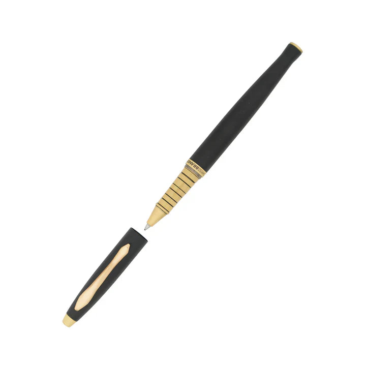 SWISSBRAND Opulent 2525 Matte black gold Rollerball Pen with gold trim