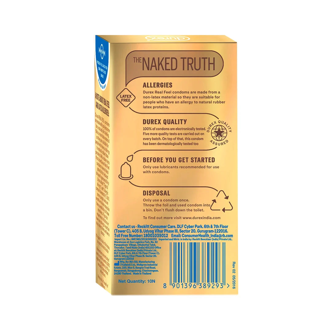 Skip to product information   Durex Quality   Discreet Delivery   Free Express Shipping*   Best Price Online  Durex Real Feel - 10 Condoms