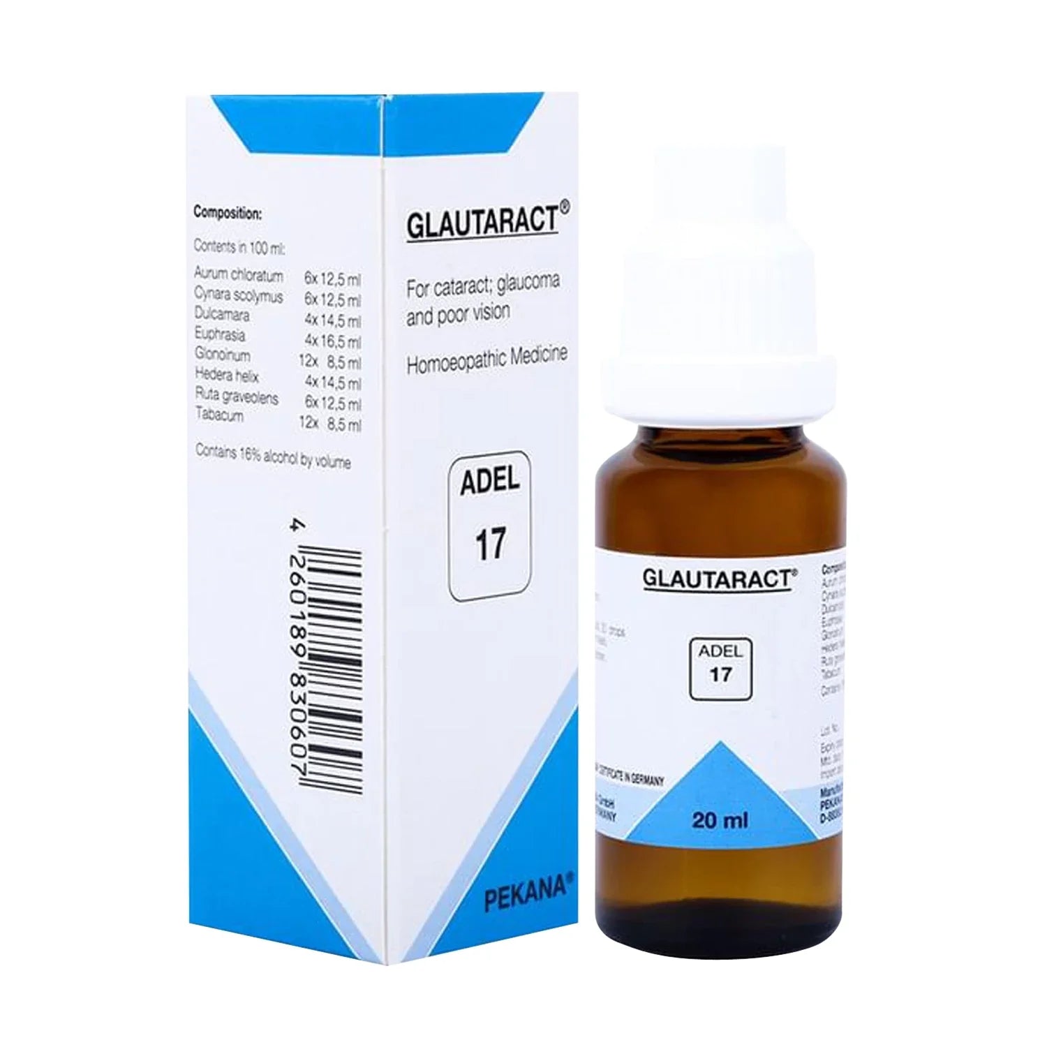 ADEL 17 Homoeopathic Glautaract Drop 20ml for blood pressure Conjunctivitis