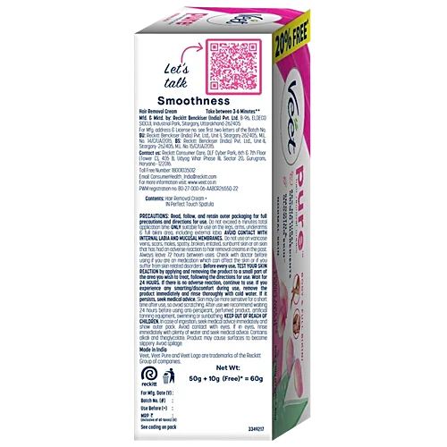 Veet Pure Hair Removal Cream - Normal Skin, For Women, 50 g